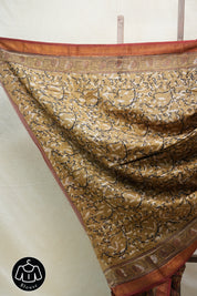 Maroon HBP Cotton Silk Saree With Maheshwari Border - SRMCSS1201