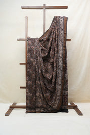 Coffee Brown HBP Cotton Silk Saree With Maheshwari Border - SRCBCSS1210