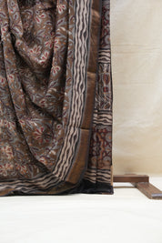 Coffee Brown HBP Cotton Silk Saree With Maheshwari Border - SRCBCSS1210