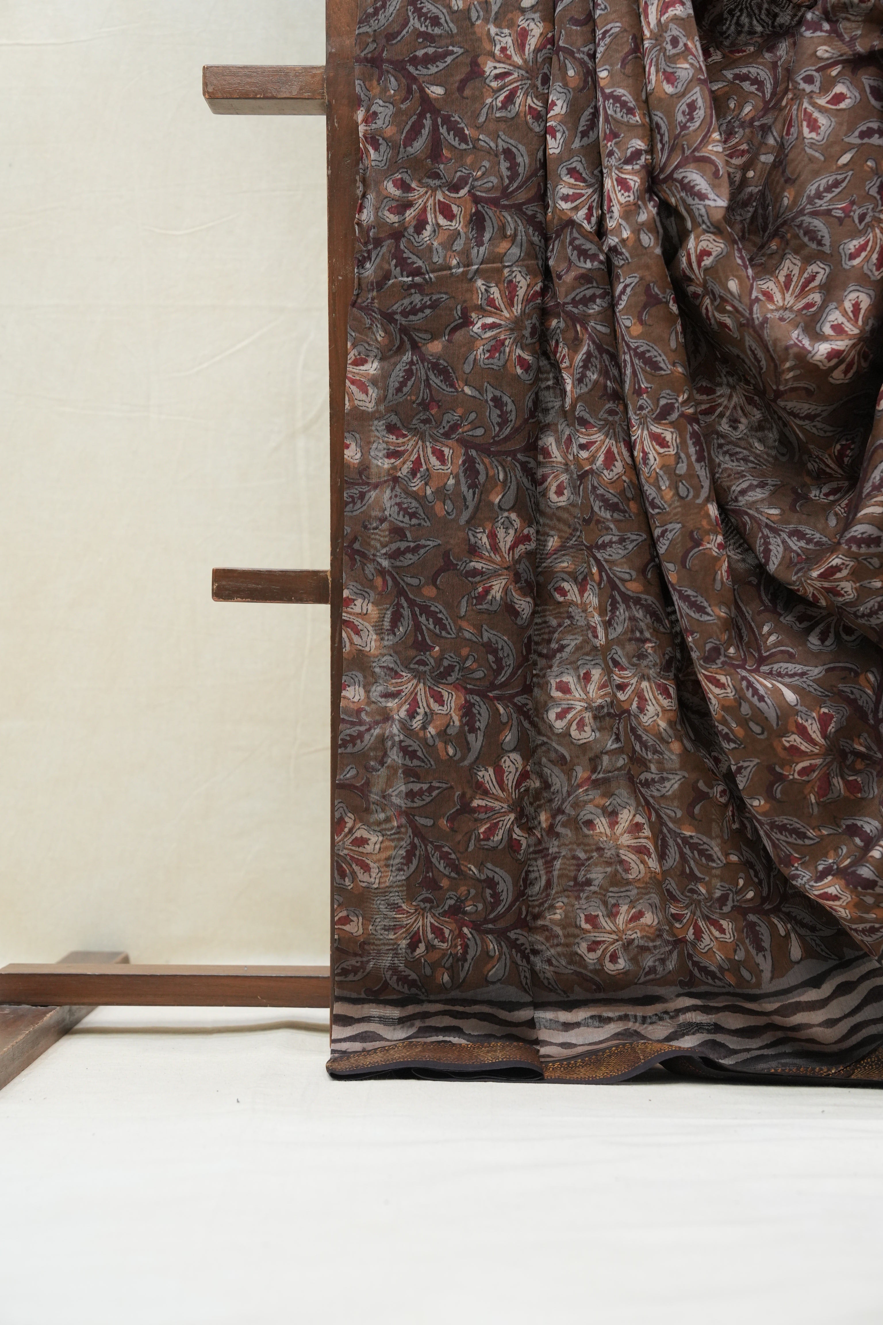 Coffee Brown HBP Cotton Silk Saree With Maheshwari Border - SRCBCSS1210