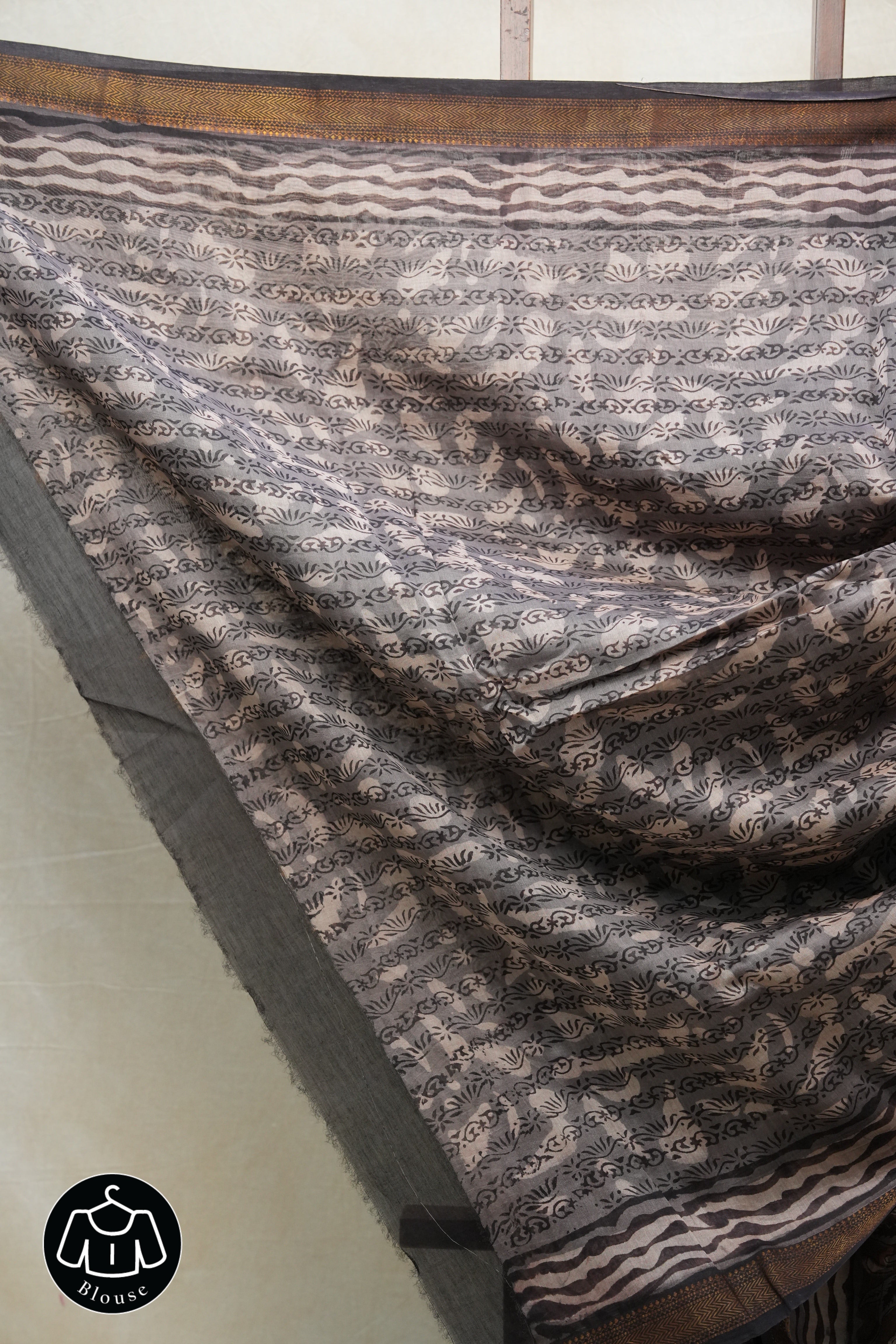 Coffee Brown HBP Cotton Silk Saree With Maheshwari Border - SRCBCSS1210