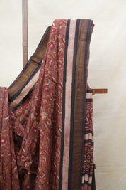 Brown HBP Cotton Silk Saree With Maheshwari Border - SRBCSS1200