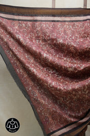 Brown HBP Cotton Silk Saree With Maheshwari Border - SRBCSS1200