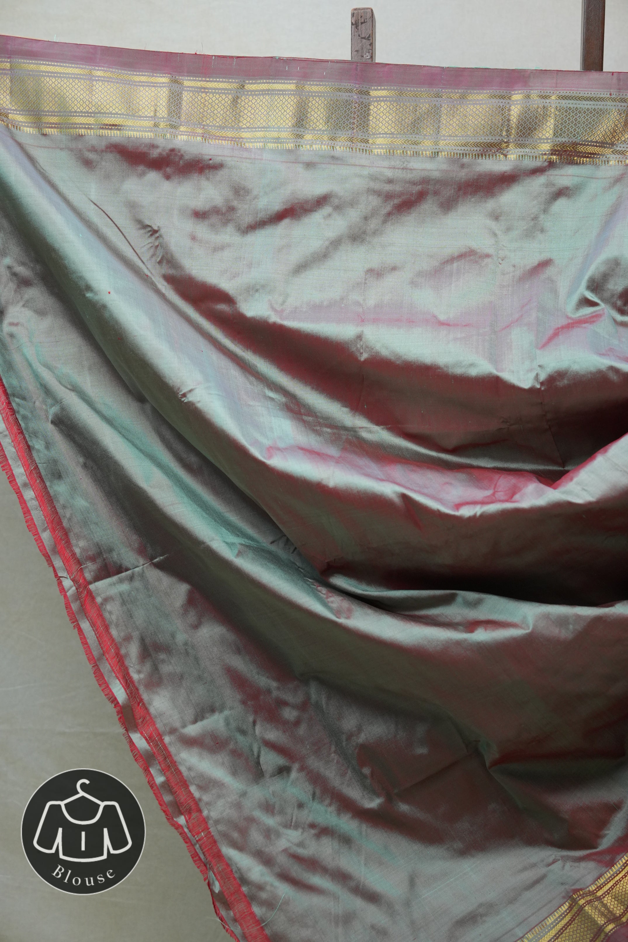 Two Tone Green Silk Paithani Saree - SRTTGSPS643