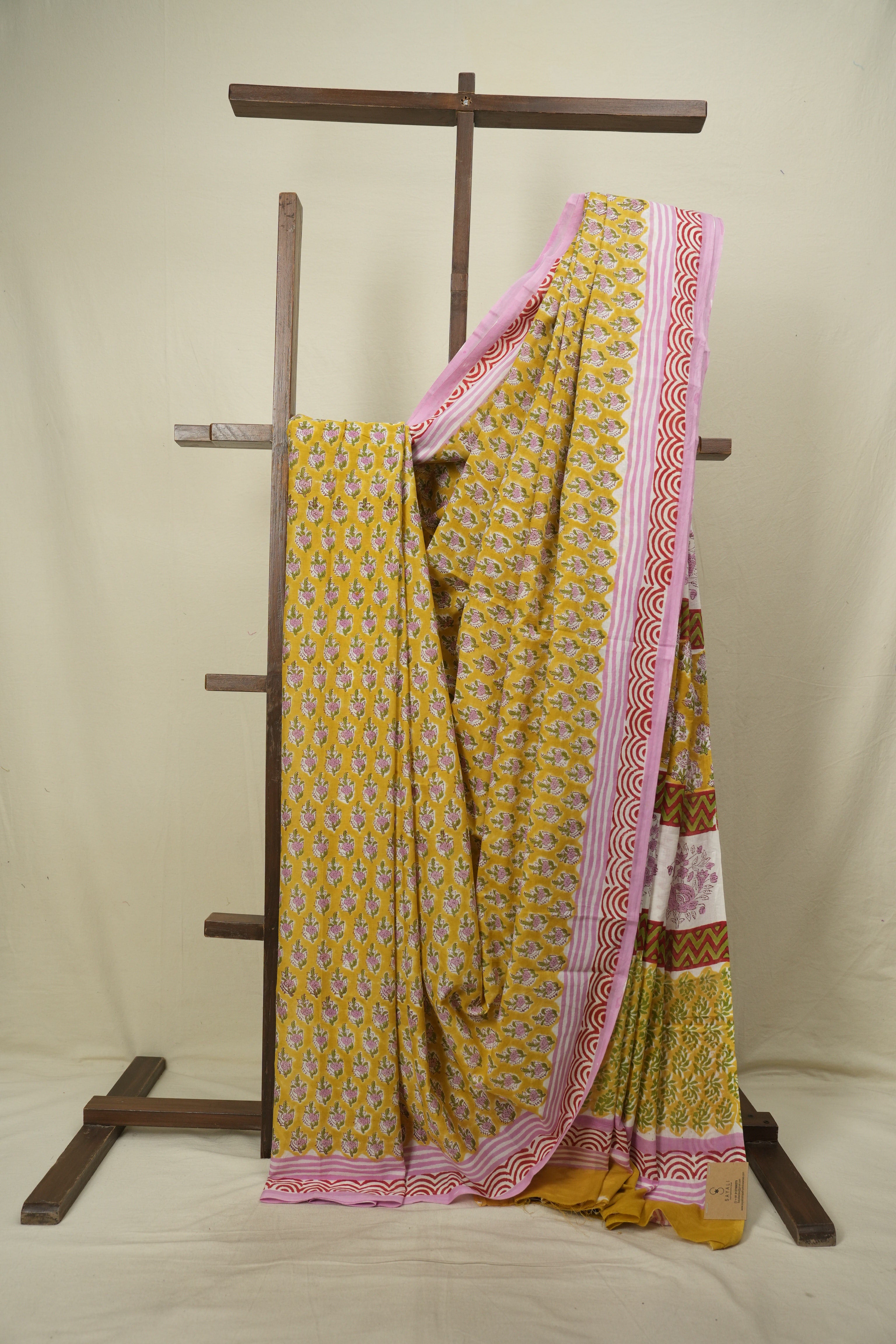 Yellow HBP Cotton Saree - SRYCS3748