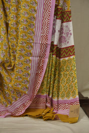 Yellow HBP Cotton Saree - SRYCS3748