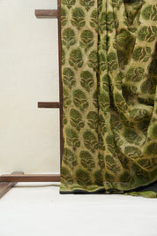 Moss Green HBP Cotton Silk Saree With Chanderi Border - SRMGCSS1218