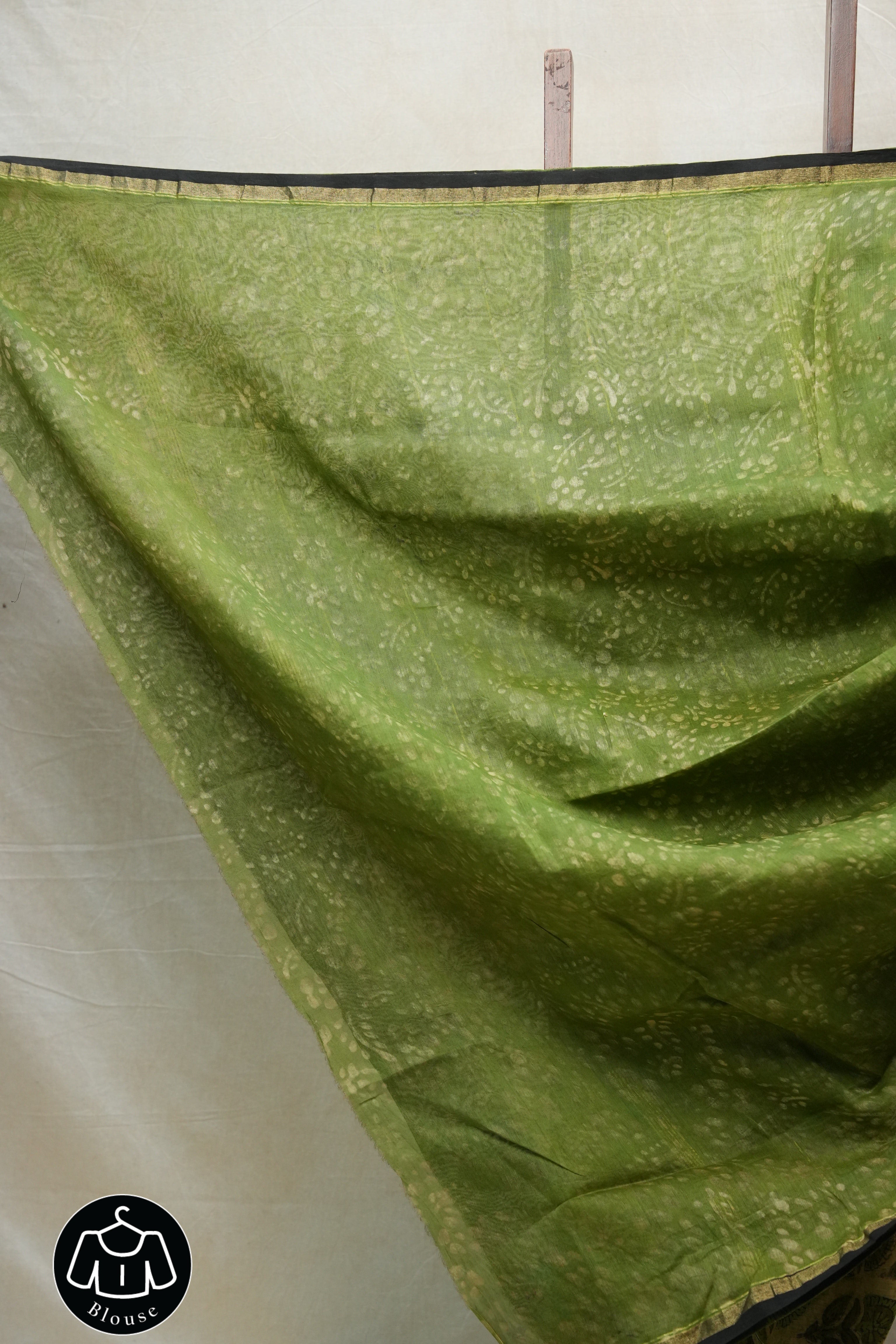 Moss Green HBP Cotton Silk Saree With Chanderi Border - SRMGCSS1218