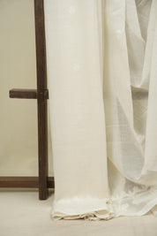 White Bengal Mul Cotton Saree - SRWBMCS080