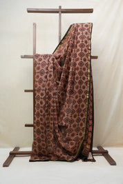 Light Brown HBP Cotton Silk Saree With Chanderi Border - SRLBCSS1216