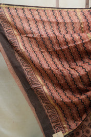 Light Brown HBP Cotton Silk Saree With Chanderi Border - SRLBCSS1216