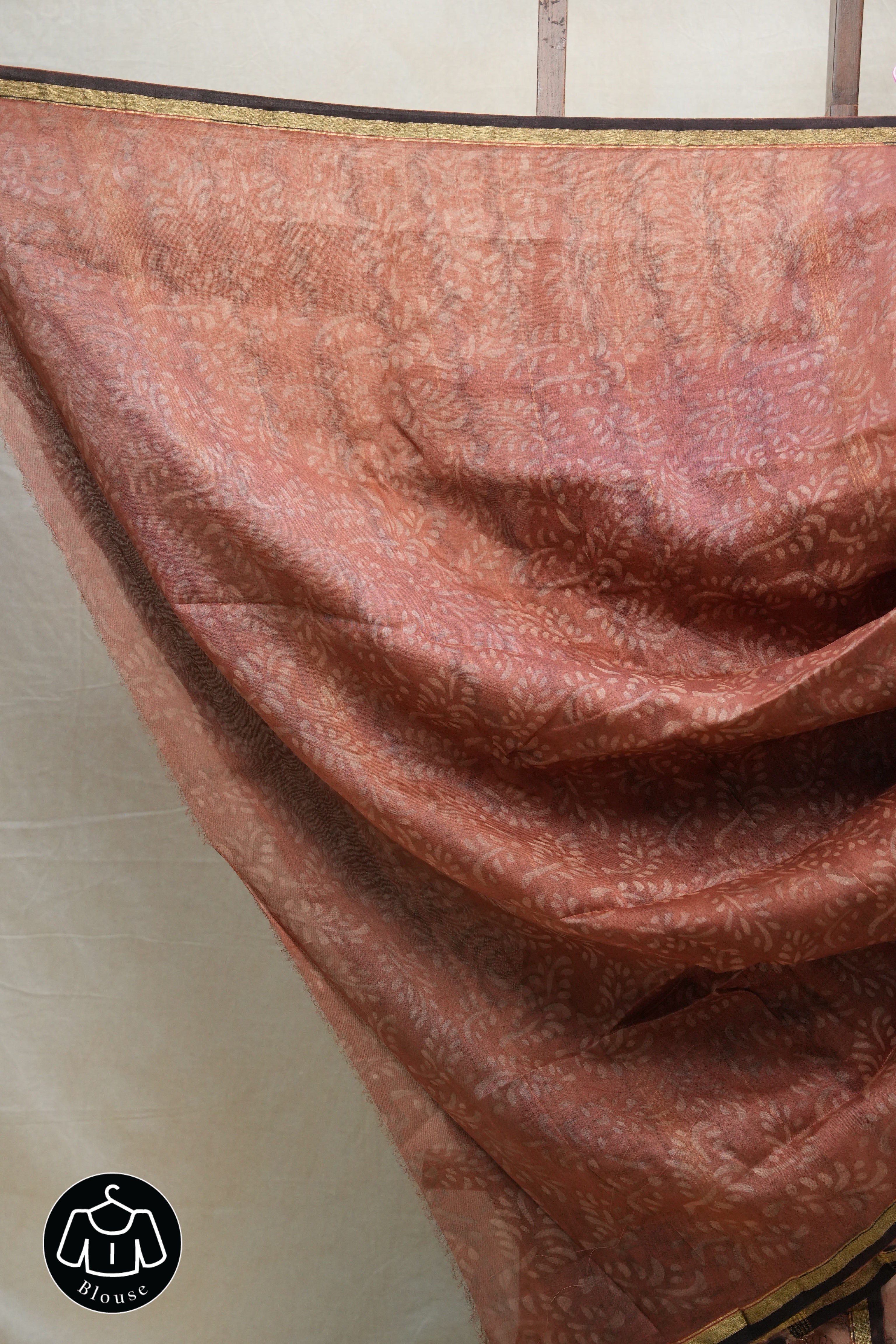 Light Brown HBP Cotton Silk Saree With Chanderi Border - SRLBCSS1216