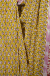 Yellow HBP Cotton Saree - SRYCS3748