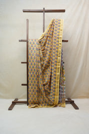 Yellow HBP Cotton Silk Saree With Maheshwari Border - SRYCSS1204