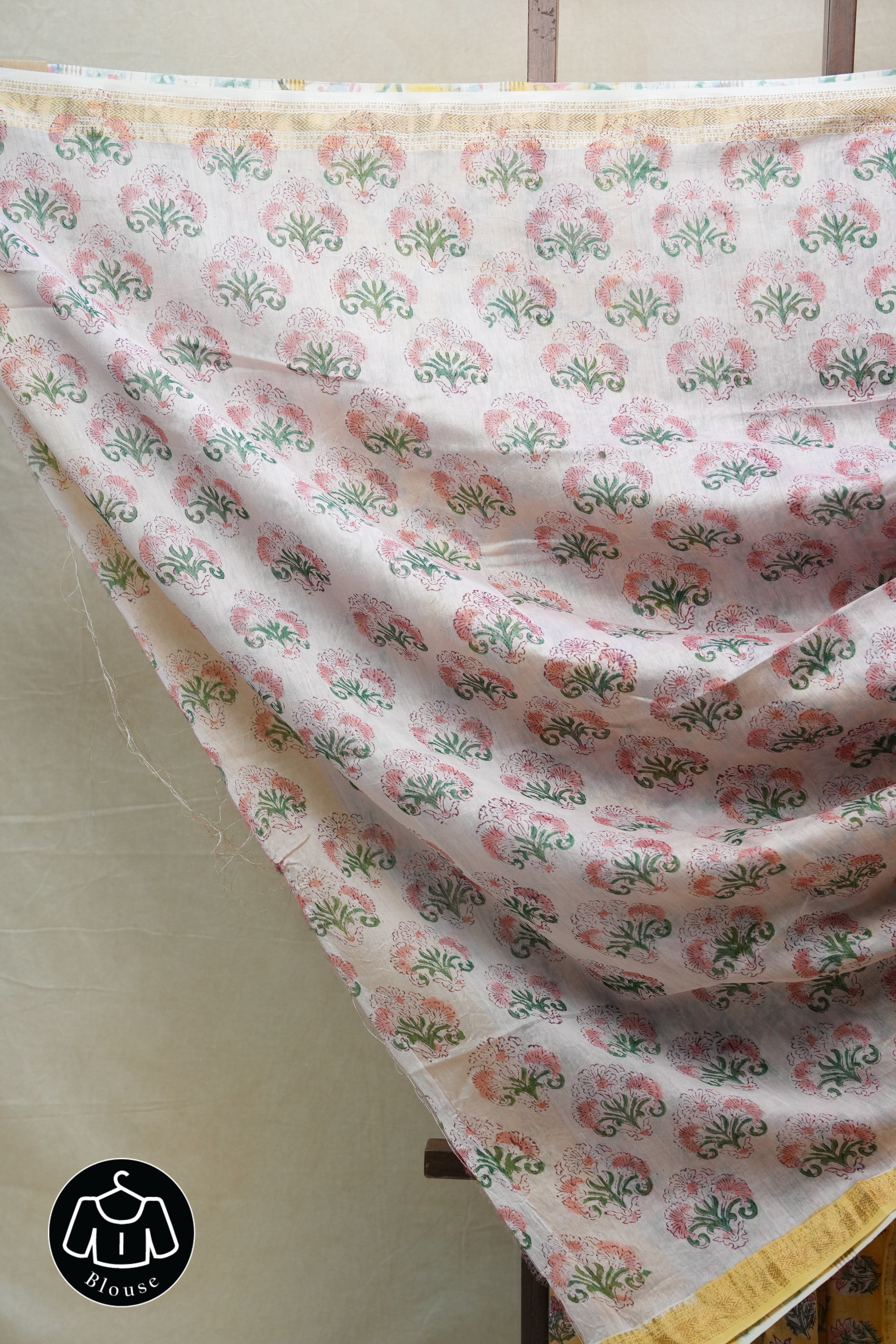 Yellow HBP Cotton Silk Saree With Maheshwari Border - SRYCSS1204