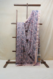 Pink HBP Cotton Silk Saree With Maheshwari Border - SRPCSS1196