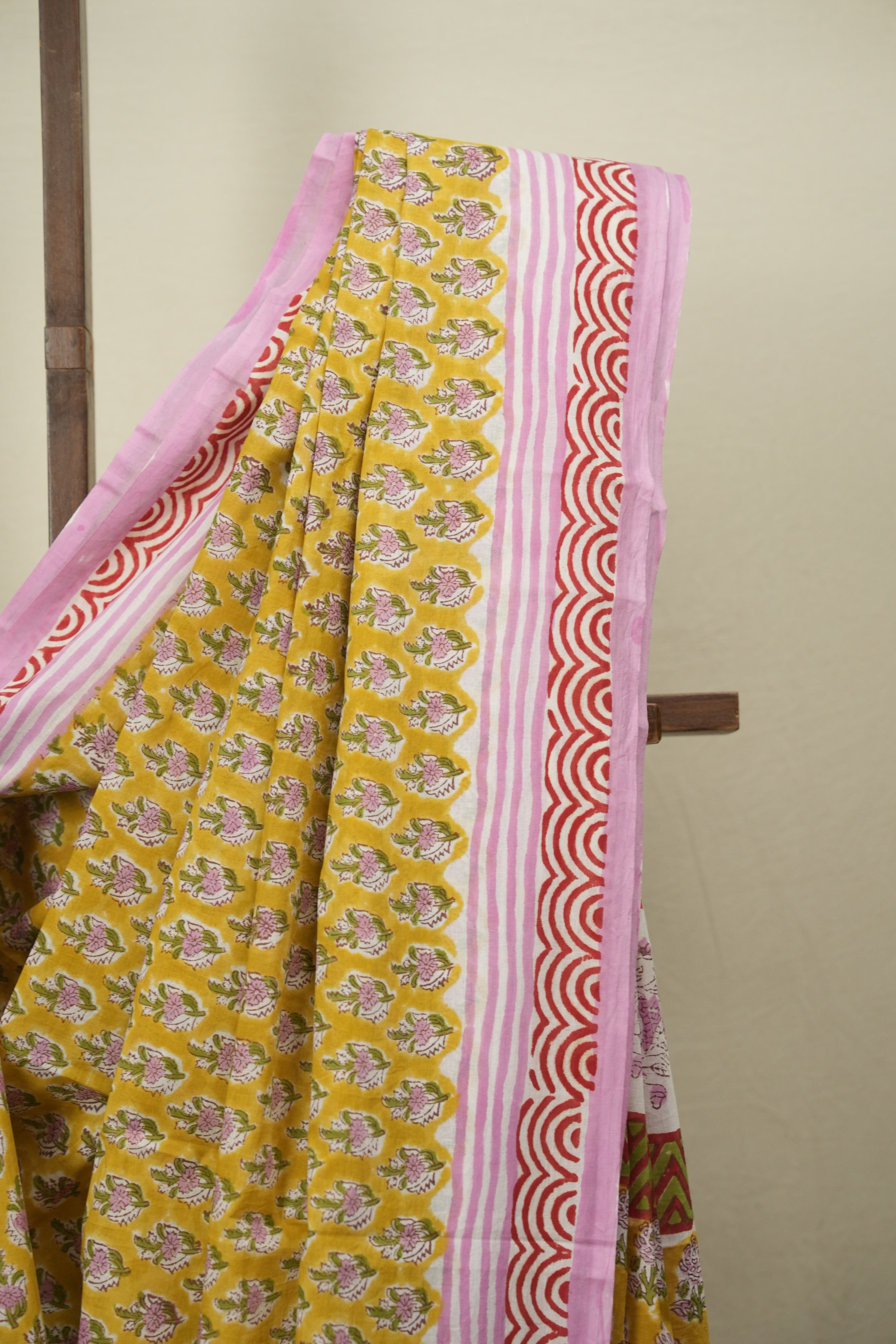 Yellow HBP Cotton Saree - SRYCS3748