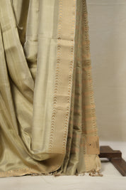 Sandal Beige Mangalgiri Silk Saree - SRSBMSS006