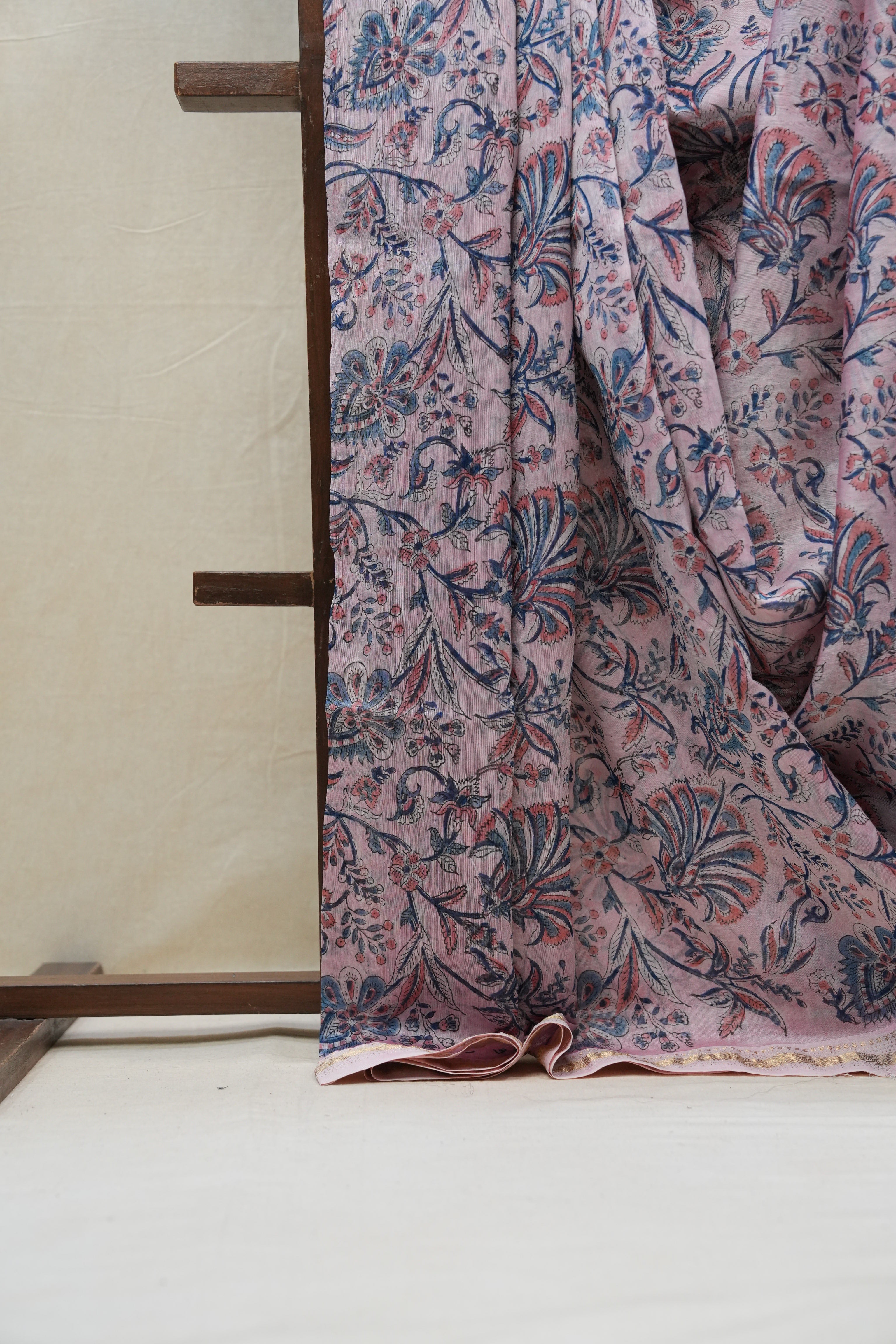 Pink HBP Cotton Silk Saree With Maheshwari Border - SRPCSS1196