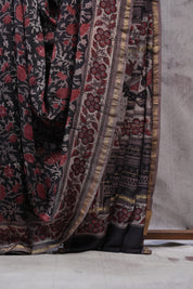 Black HBP Chanderi Cotton Silk Saree With Chanderi Border - SRBCS1103