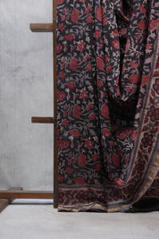 Black HBP Chanderi Cotton Silk Saree With Chanderi Border - SRBCS1103