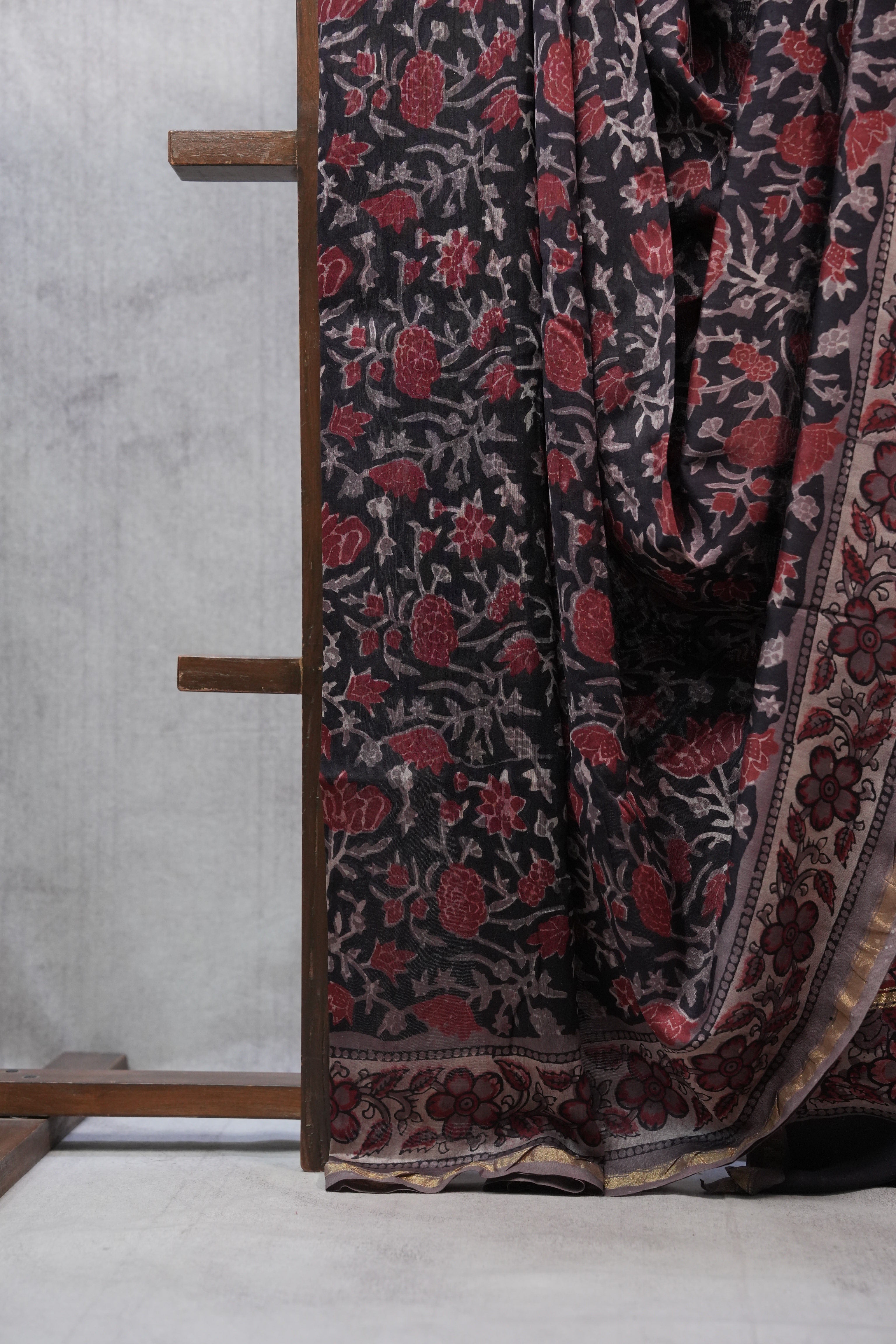 Black HBP Chanderi Cotton Silk Saree With Chanderi Border - SRBCS1103