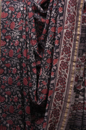 Black HBP Chanderi Cotton Silk Saree With Chanderi Border - SRBCS1103