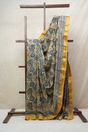 Cream HBP Cotton Silk Saree With Maheshwari Border - SRCCSS1194