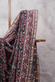 Black HBP Chanderi Cotton Silk Saree With Chanderi Border - SRBCS1103