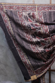 Black HBP Chanderi Cotton Silk Saree With Chanderi Border - SRBCS1103