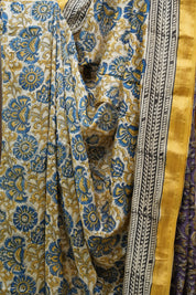 Cream HBP Cotton Silk Saree With Maheshwari Border - SRCCSS1194
