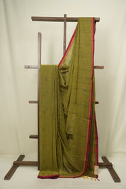 Mehendi Green Bengal Mul Cotton Saree - SRMGBMCS076