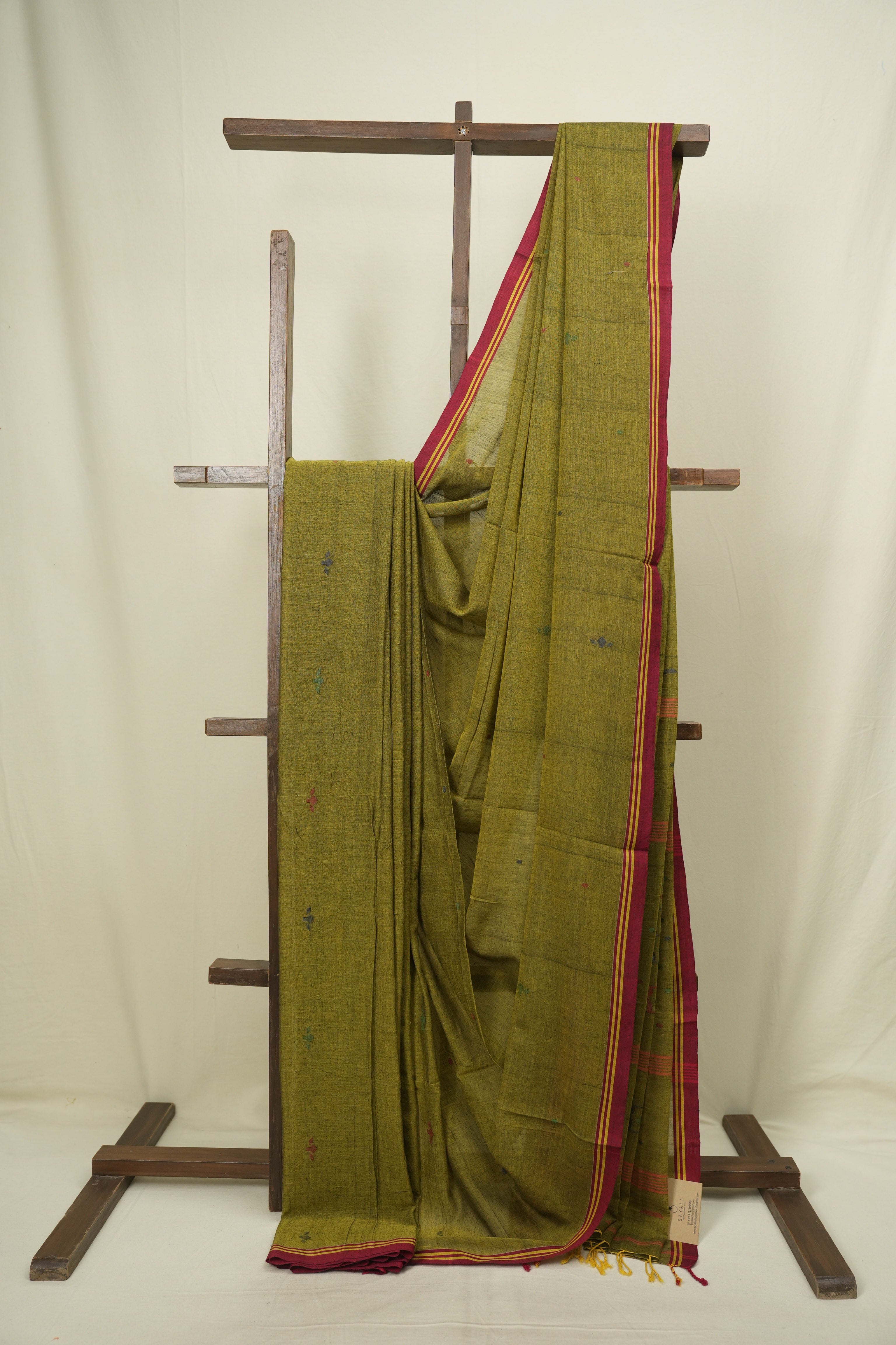 Mehendi Green Bengal Mul Cotton Saree - SRMGBMCS076