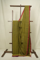 Mehendi Green Bengal Mul Cotton Saree - SRMGBMCS076