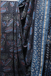 Black HBP Chanderi Cotton Silk Saree With Chanderi Border - SRBCSS1099