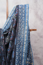 Black HBP Chanderi Cotton Silk Saree With Chanderi Border - SRBCSS1099