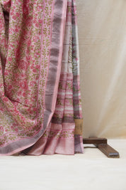 Pink HBP Cotton Silk Saree With Maheshwari Border - SRPCSS1197