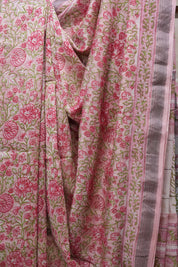 Pink HBP Cotton Silk Saree With Maheshwari Border - SRPCSS1197