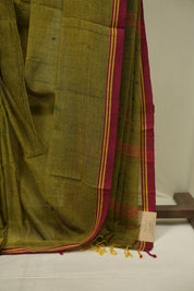 Mehendi Green Bengal Mul Cotton Saree - SRMGBMCS076