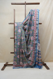 Blue HBP Cotton Silk Saree With Maheshwari Border - SRBCSS1205