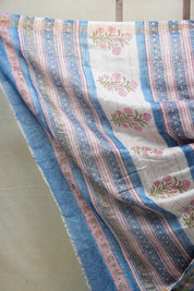 Blue HBP Cotton Silk Saree With Maheshwari Border - SRBCSS1205