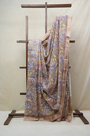 Light Peach HBP Cotton Silk Saree With Maheshwari Border - SRLPCSS1206