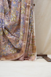 Light Peach HBP Cotton Silk Saree With Maheshwari Border - SRLPCSS1206