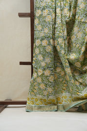 Mint Green HBP Cotton Silk Saree With Maheshwari Border - SRMGCSS1207