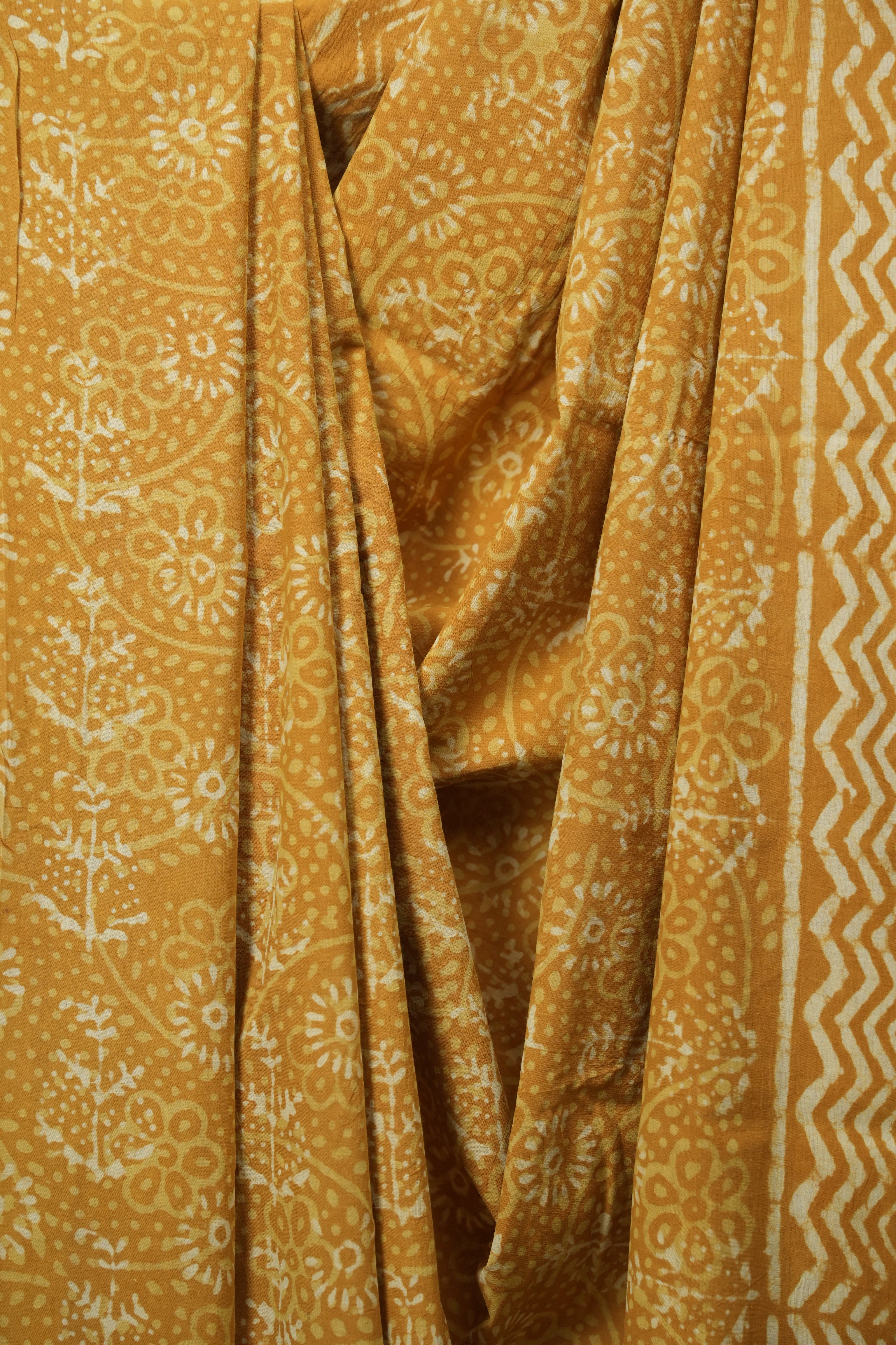 Yellow HBP Cotton Saree - SRYCS3574