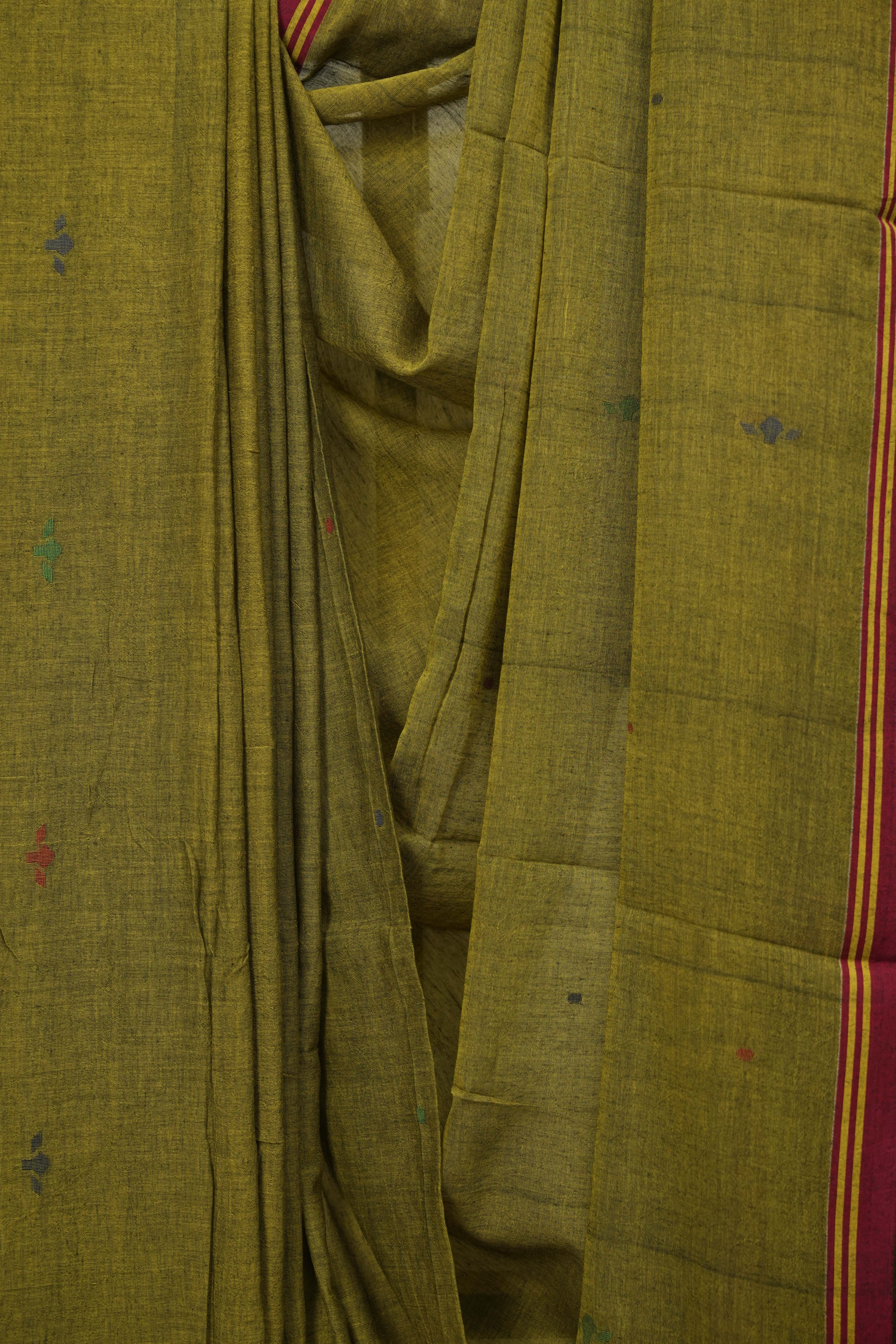 Mehendi Green Bengal Mul Cotton Saree - SRMGBMCS076