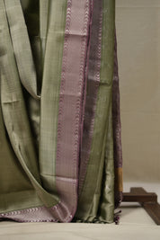 Sage Green Mangalgiri Silk Saree - SRSGMSS005