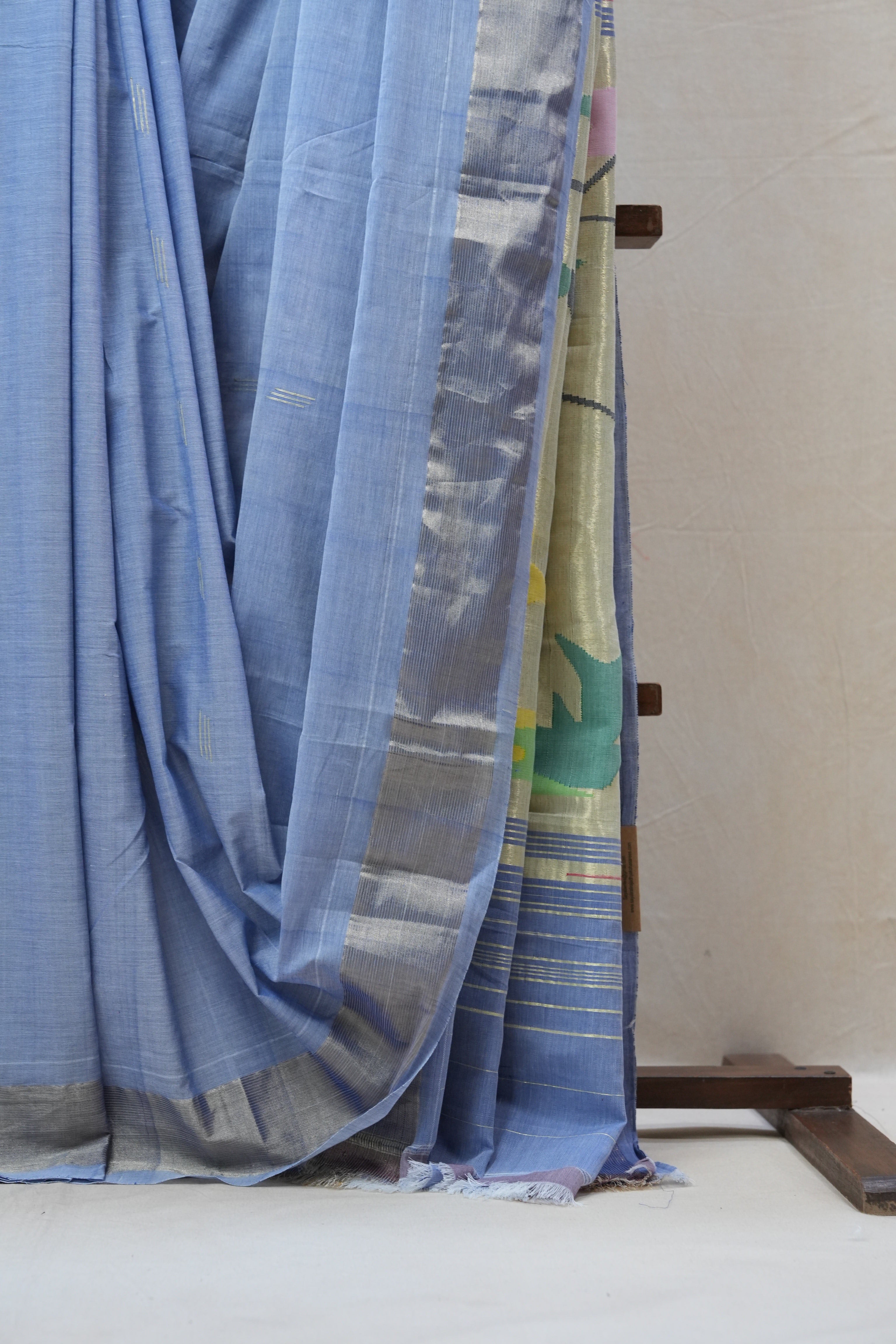 Blue Cotton Paithani Saree - SRBCPS566