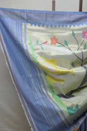 Blue Cotton Paithani Saree - SRBCPS566
