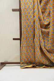 Yellow HBP Cotton Silk Saree With Maheshwari Border - SRYCSS1213